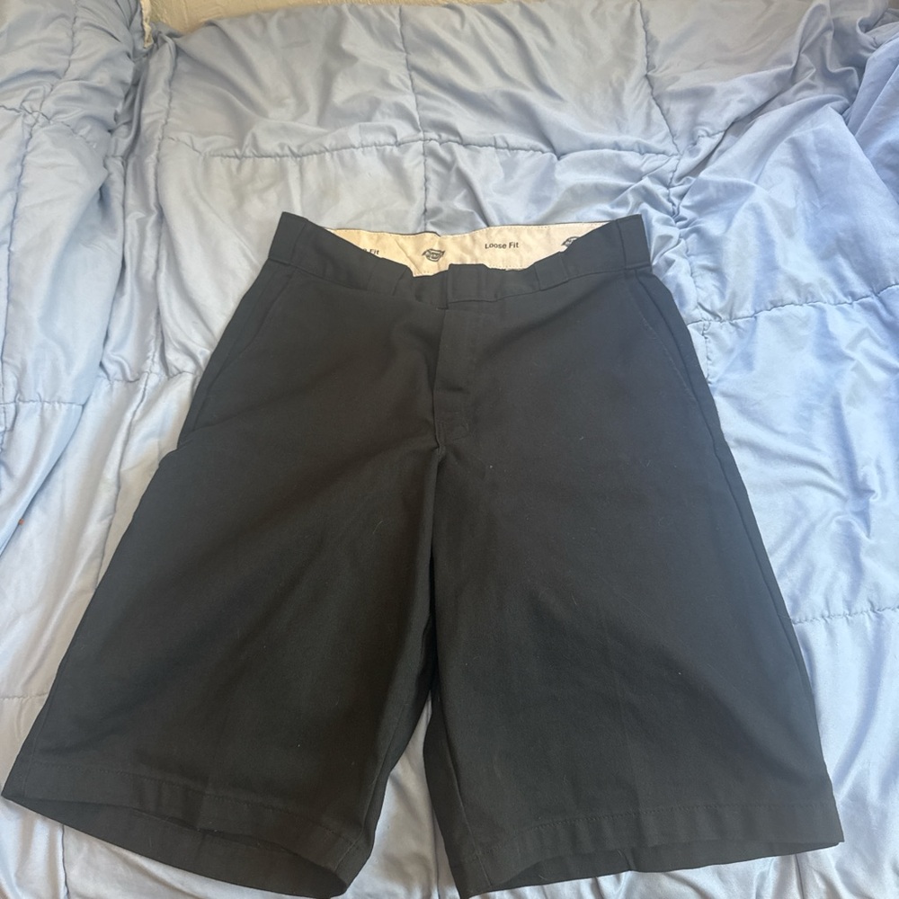 Dickies Black Flat Front Shorts